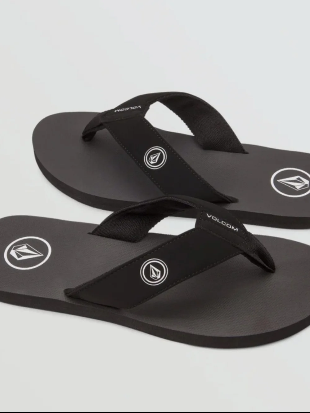 NEW Volcom Men’s Vocation Black Logo Flip-Flop Sandals Size 8